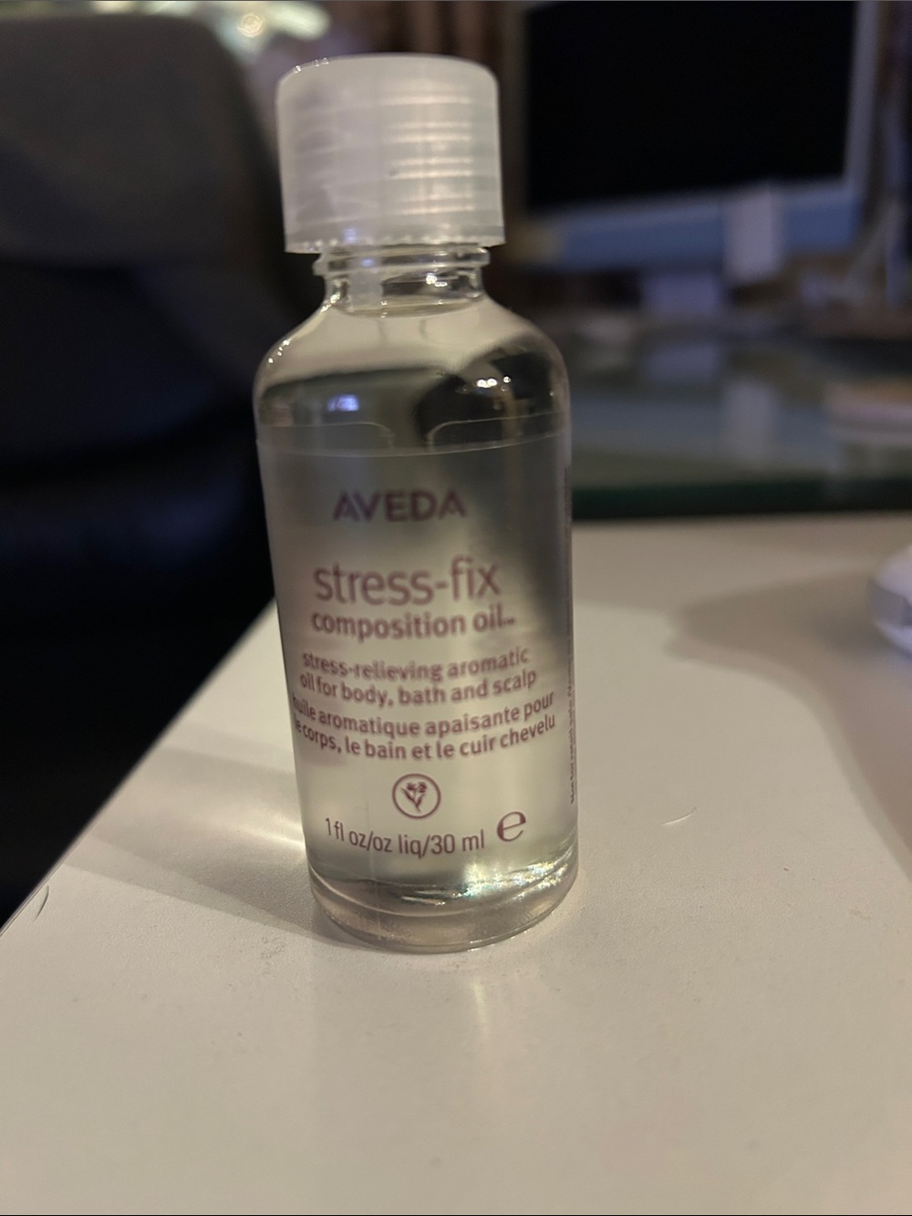 AVEDA Stress-Fix Composition Oil - Clear Bottle with White Cap 1oz